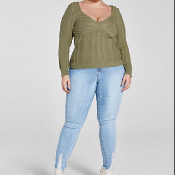 #23 NWOT Aria Cable Knit Pullover Sweater - Picture 1 of 4